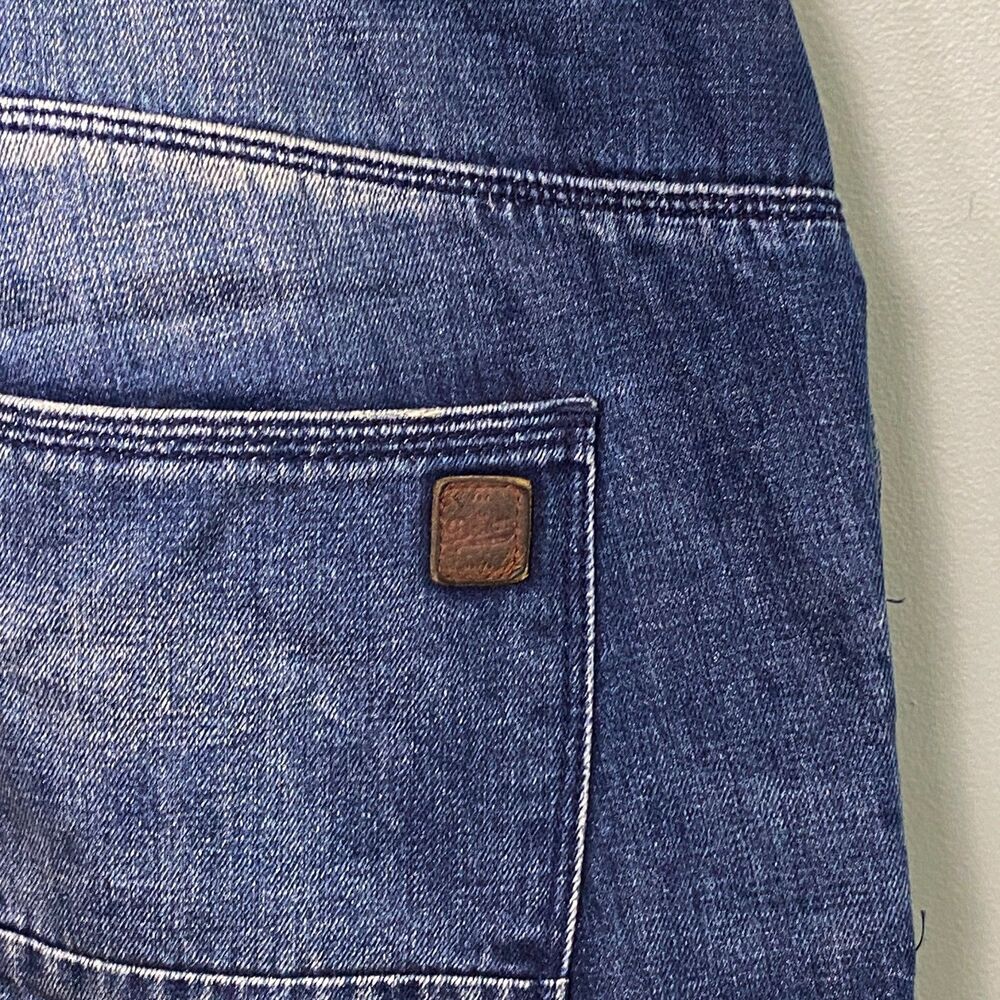 Zara Man Denim Overalls Mens Medium Blue Straight Leg Distressed Cotton Workwear - Picture 5 of 14